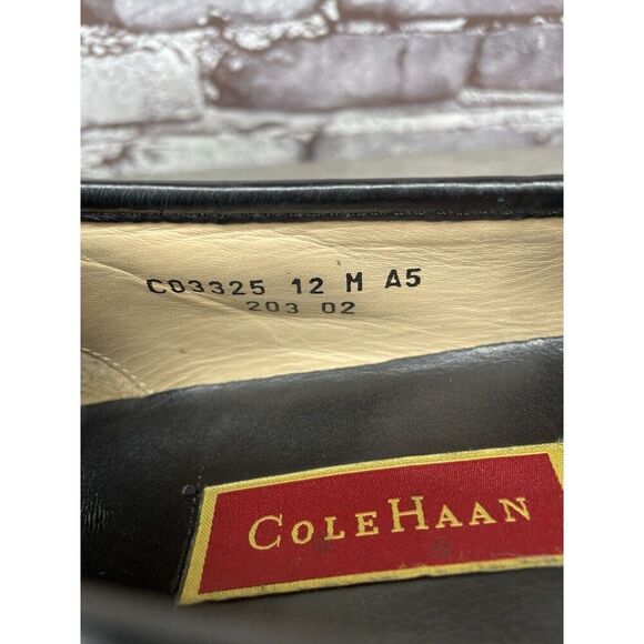 Cole Haan Black Leather Basket Weave Penny Loafers Dress Shoes Men’s 12M US/45EU - Picture 8 of 16